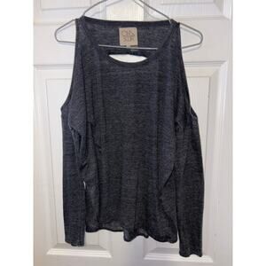 Chaser women’s open back cold shoulder gray long sleeve size small top